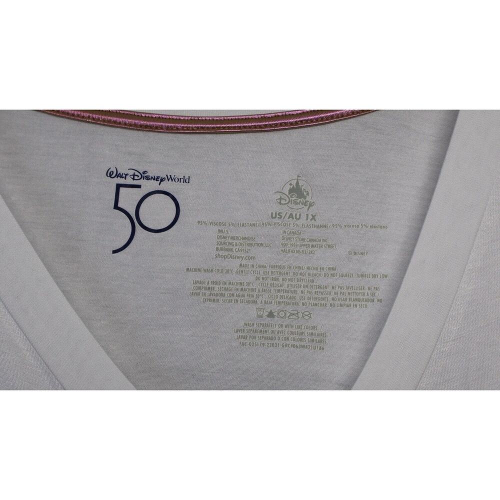Disney 50th Anniversary White Gold Castle Ladies Shirt Large 1X - Picture 3 of 8